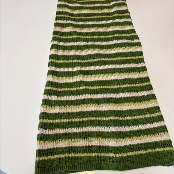 #162 Sincerely Jules Olive and Cream Striped Midi Dress. Great Condition - Picture 10 of 16